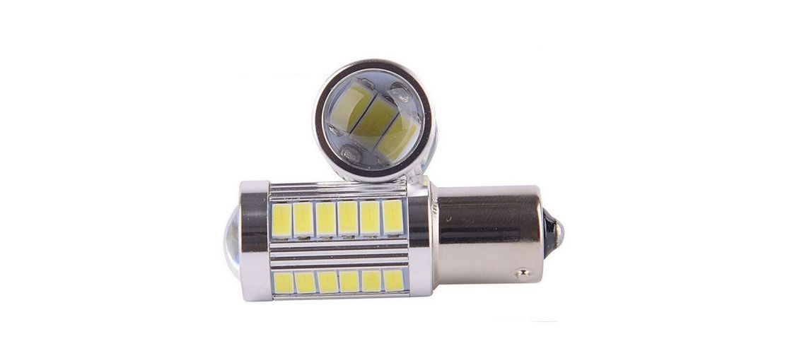 Lampada LED BA15S Per Moto Harley Davidson - Canbus Senza Errore, 48 SMD, Arancione - Foto 5