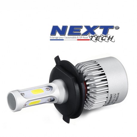 Ampoule LED moto ventilée H4 75W blanc - Next-Tech®