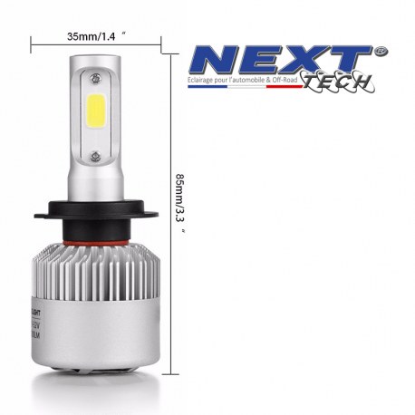 Ampoule LED moto ventilée H11 H8 75W blanc - Next-Tech® Ampoule LED moto ventilée H11 H8 75W blanc - Next-Tech®