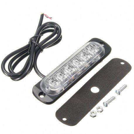 Feu de penetration signalisation flash 12/24V 18W à 6 LED de couleur blanc Feu de penetration signalisation flash 12/24V 18W à 6 LED de couleur blanc