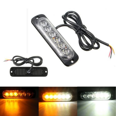 Feu de pénétration signalisation flash 12/24V 18W à 6 LED - Bicolore Feu de pénétration signalisation flash 12/24V 18W à 6 LED - Bicolore