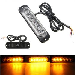 Feu de penetration signalisation flash 12/24V 18W à 6 LED - Orange