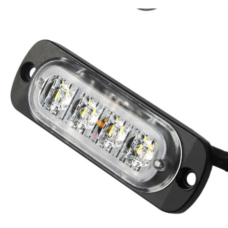 Feu de penetration signalisation flash 12/24V 12W à 4 LED - Bicolore Feu de penetration signalisation flash 12/24V 12W à 4 LED - Bicolore