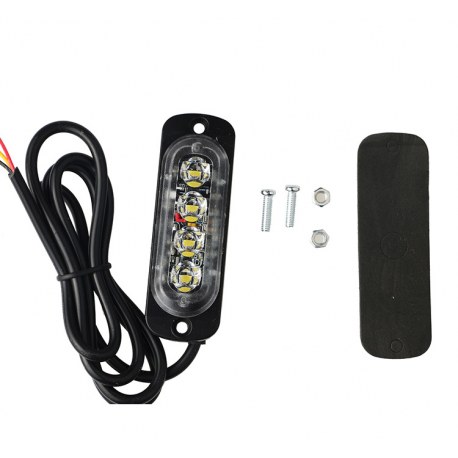 Feu de penetration signalisation flash 12/24V 12W à 4 LED - Bicolore Feu de penetration signalisation flash 12/24V 12W à 4 LED - Bicolore
