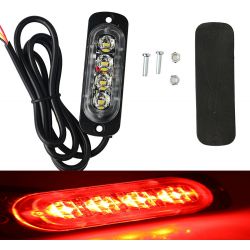 Feu de penetration signalisation flash 12/24V 12W à 4LED - rouge