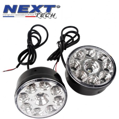 Feu LED rond pour 4x4 100mm 30W avec feu de jour DRL