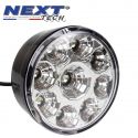 Feux de jour rond 70mm 9 LED pour voiture, moto et quad - Next-Tech®