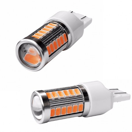 Veilleuses T20 LED W21W ampoules clignotants - Orange