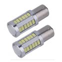 Ampoules P21W LED 24V Rouge BA15S 1156 CANBUS feux de stop camion