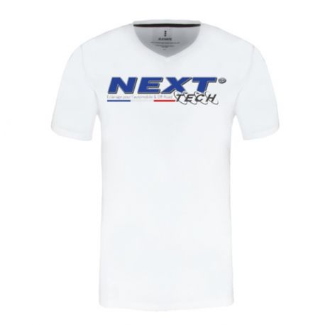T-Shirt blanc col en V homme Next-Tech® France T-Shirt blanc col en V homme Next-Tech® France