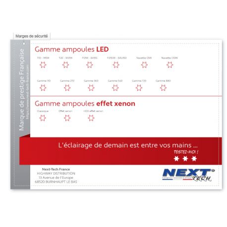 Présentoir gamme d'ampoules LED automobile 840 x 590mm - Next-Tech® France Présentoir gamme d'ampoules LED automobile 840 x 590mm - Next-Tech® France
