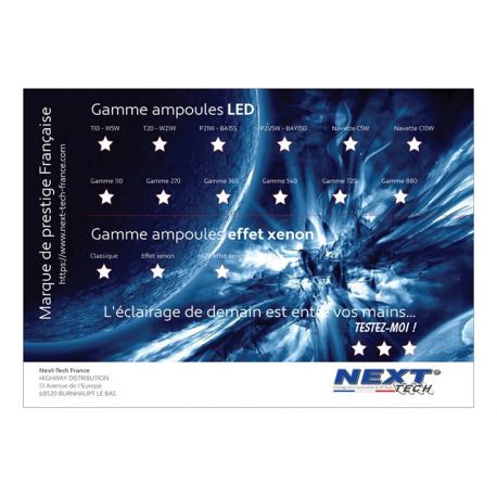 Présentoir gamme d'ampoules LED automobile 840 x 590mm - Next-Tech® France Présentoir gamme d'ampoules LED automobile 840 x 590mm - Next-Tech® France