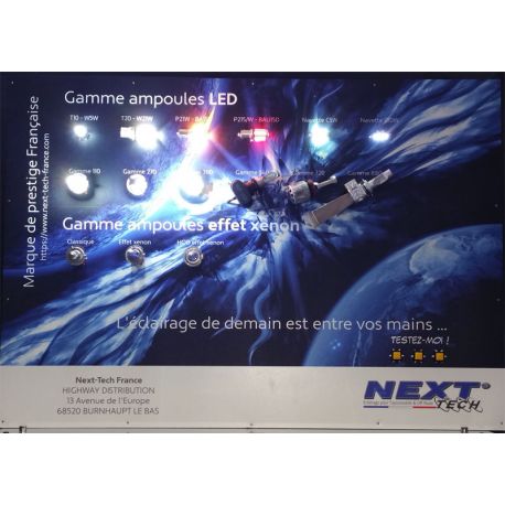 Présentoir gamme d'ampoules LED automobile 840 x 590mm - Next-Tech® France Présentoir gamme d'ampoules LED automobile 840 x 590mm - Next-Tech® France