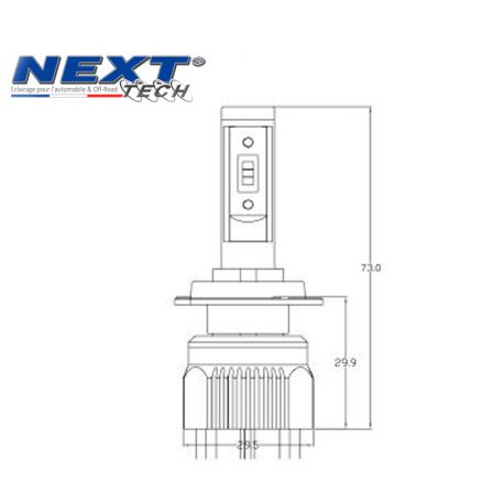 Ampoule LED moto H11 55W homologuée 6000lm Canbus - Next-Tech® Ampoule LED moto H11 55W homologuée 6000lm Canbus - Next-Tech®