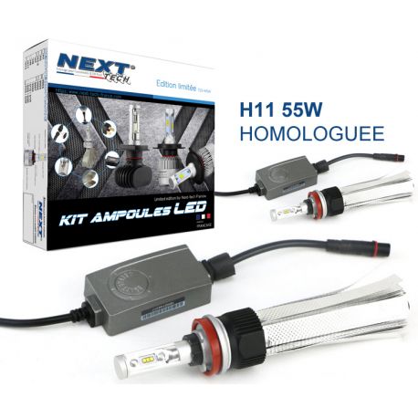 Ampoules LED voiture H11 55W homologuées 6000lm Canbus - Next-Tech® Ampoules LED voiture H11 55W homologuées 6000lm Canbus - Next-Tech®