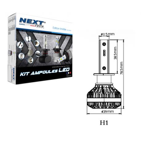 Ampoules LED H1 55W CANBUS ventilées haut de gamme Next-Tech® Ampoules LED H1 55W CANBUS ventilées haut de gamme Next-Tech®