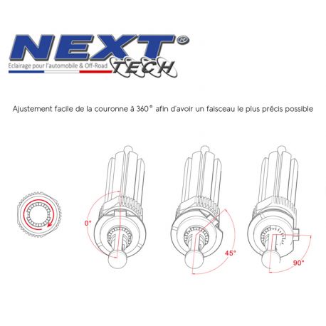 Ampoule LED moto H11 55W homologuée 6000lm Canbus - Next-Tech® Ampoule LED moto H11 55W homologuée 6000lm Canbus - Next-Tech®