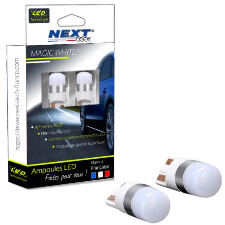 Veilleuses LED T10 W5W - Next-Tech - Blanc neutre Veilleuses LED T10 W5W - Next-Tech - Blanc neutre