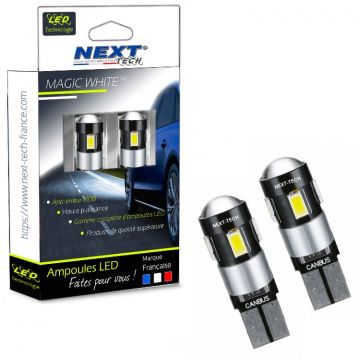 2 x Veilleuses LED T10 W5W 8 SMD Canbus Anti Erreur ODB Blanc Pur FRANCE !