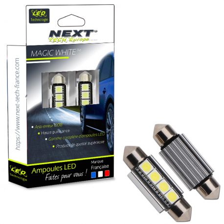 Veilleuses ampoules navette C10W à 4 Leds CANBUS Veilleuses ampoules navette C10W à 4 Leds CANBUS