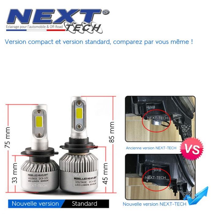 TECTICO P14.5s H1 6500k 55W LED Ampoules phare avant de voiture ampoule  voitre MINI blanc froid extreme vision Feux de route/Feux de croisement,Kit  de