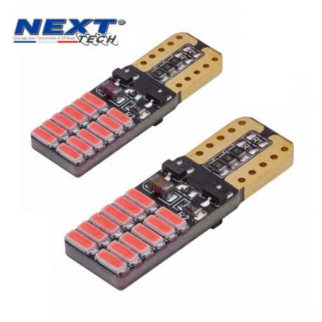 T10 W5W LED rouge Canbus - anti erreur ODB - plates T10 W5W LED rouge Canbus - anti erreur ODB - plates