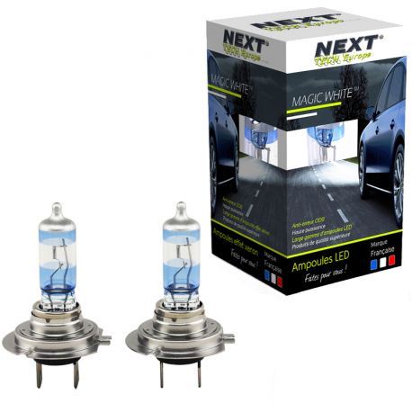 Ampoules effet xenon H7 55W - Magic White V2 6000K - Next-Tech® Ampoules effet xenon H7 55W - Magic White V2 6000K - Next-Tech®
