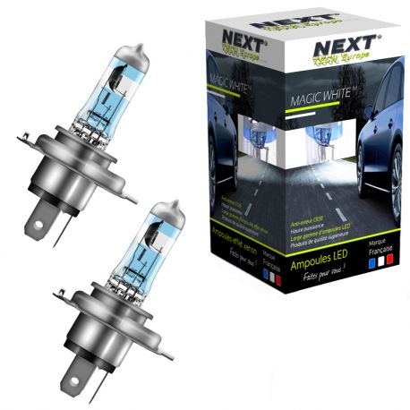 Ampoules effet xenon H4 100W - Magic White V2 4500K - Next-Tech®