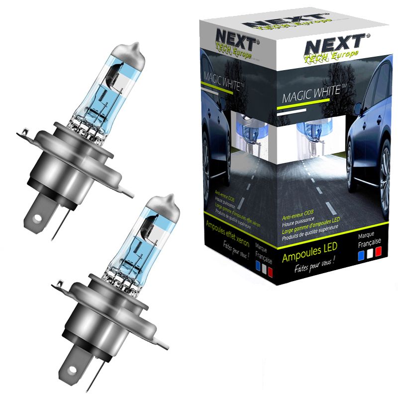 90W JOM MARQUE ALLEMANDE 2 AMPOULE XENON H4 100W SUPERWHITE