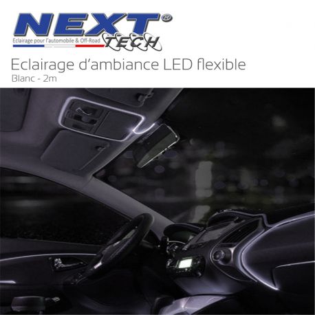 Eclairage LED d'ambiance flexible 2M pour habitacle véhicule - Blanc Eclairage LED d'ambiance flexible 2M pour habitacle véhicule - Blanc