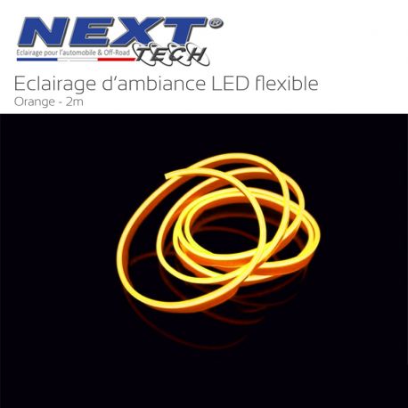 Eclairage LED d'ambiance flexible 2M pour habitacle véhicule - Orange Eclairage LED d'ambiance flexible 2M pour habitacle véhicule - Orange