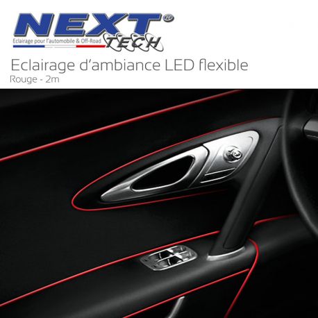 Eclairage LED d'ambiance flexible 2M pour habitacle véhicule - Rouge Eclairage LED d'ambiance flexible 2M pour habitacle véhicule - Rouge