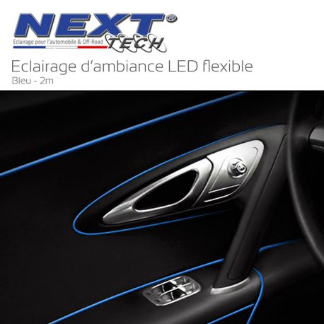 Eclairage LED d'ambiance flexible 2M pour habitacle véhicule - Bleu Eclairage LED d'ambiance flexible 2M pour habitacle véhicule - Bleu