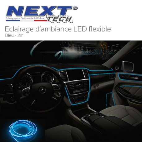 Eclairage LED d'ambiance flexible 2M pour habitacle véhicule - Bleu Eclairage LED d'ambiance flexible 2M pour habitacle véhicule - Bleu
