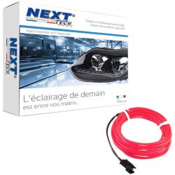 Eclairage LED d'ambiance flexible 2M pour habitacle véhicule - Rouge