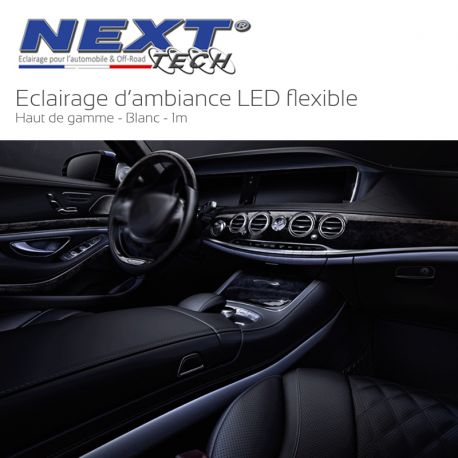 Eclairage habitacle voiture haut de gamme ruban LED 1m flexible - Blanc Eclairage habitacle voiture haut de gamme ruban LED 1m flexible - Blanc
