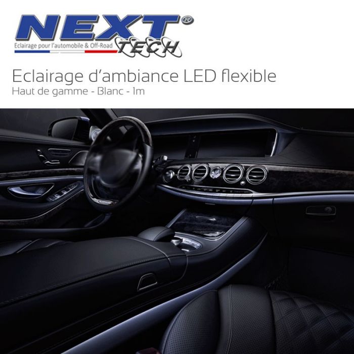 Eclairage habitacle voiture haut de gamme ruban LED 2m flexible Blanc
