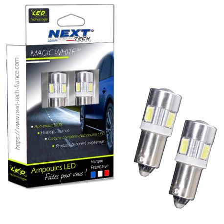 Ampoules H6W LED type BAX9S anti-erreur ODB - Blanc Ampoules H6W LED type BAX9S anti-erreur ODB - Blanc