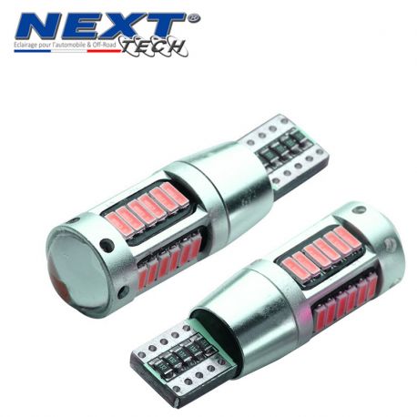 LED T10 W5W Haut de gamme CANBUS anti erreur - Rouge LED T10 W5W Haut de gamme CANBUS anti erreur - Rouge