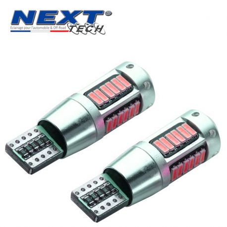 LED T10 W5W Haut de gamme CANBUS anti erreur - Rouge LED T10 W5W Haut de gamme CANBUS anti erreur - Rouge