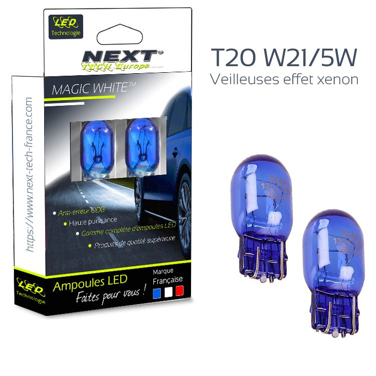 1x Ampoule LED T20 33 leds W21 5W pour Feux de jour phare Couleur Blanc  Xénon 6W - Xenon Discount