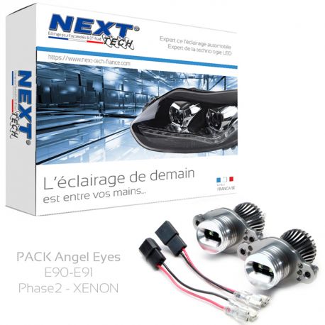 Pack Angel Eyes LED BMW E90 - E91 LCI PH2 40W 6000K blanc Pack Angel Eyes LED BMW E90 - E91 LCI PH2 40W 6000K blanc