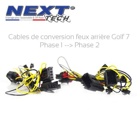 Câbles de conversion feux arrière Golf 7 dynamique Ph1 vers Ph 2 Câbles de conversion feux arrière Golf 7 dynamique Ph1 vers Ph 2
