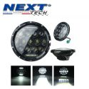 Phare LED rond 180mm 75W pour moto FULL LED avec feux de jour - Noir