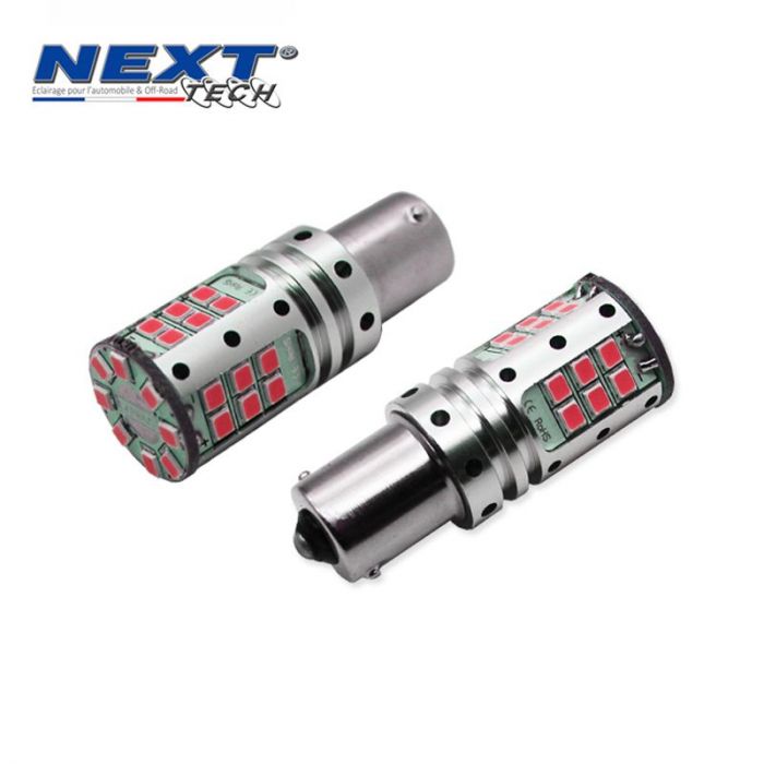 Ampoules P21W LED 24V Rouge BA15S 1156 CANBUS feux stop pour camion