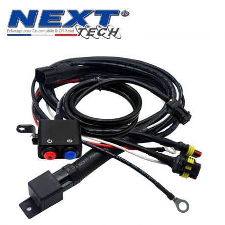 Phares LED moto NT-XP4 12V 50W haut de gamme noir avec câbles Phares LED moto NT-XP4 12V 50W haut de gamme noir avec câbles