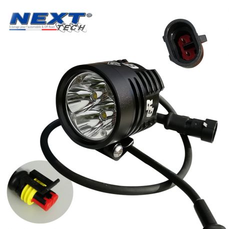 Phares LED moto NT-XP4 12V 50W haut de gamme noir avec câbles Phares LED moto NT-XP4 12V 50W haut de gamme noir avec câbles
