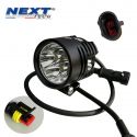 Phares LED moto NT-XP4 12V 50W haut de gamme noir avec câbles