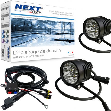 Phares LED moto NT-XP4 12V 50W haut de gamme noir avec câbles Phares LED moto NT-XP4 12V 50W haut de gamme noir avec câbles