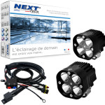 Feux LED moto carrés NT-CX4 12V 50W haut de gamme noir avec câbles